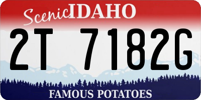 ID license plate 2T7182G