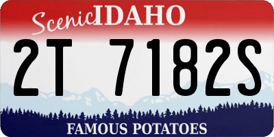 ID license plate 2T7182S