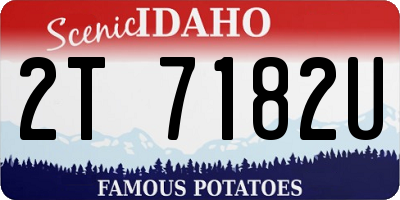 ID license plate 2T7182U