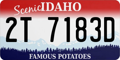 ID license plate 2T7183D