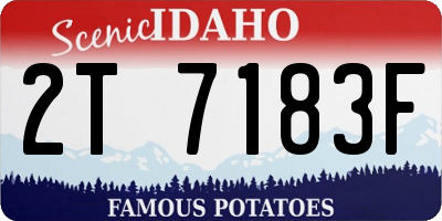 ID license plate 2T7183F
