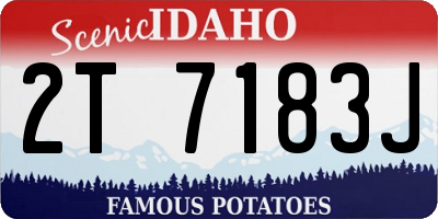 ID license plate 2T7183J