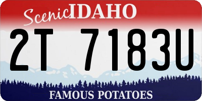 ID license plate 2T7183U