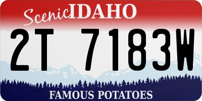 ID license plate 2T7183W