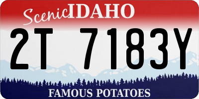ID license plate 2T7183Y