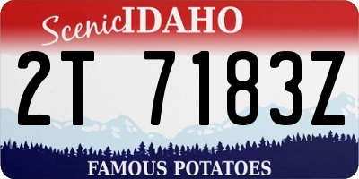 ID license plate 2T7183Z