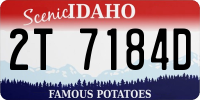 ID license plate 2T7184D