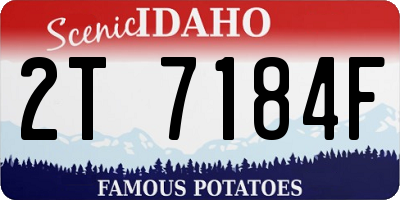 ID license plate 2T7184F