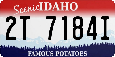 ID license plate 2T7184I