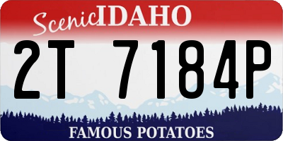 ID license plate 2T7184P