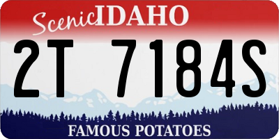 ID license plate 2T7184S