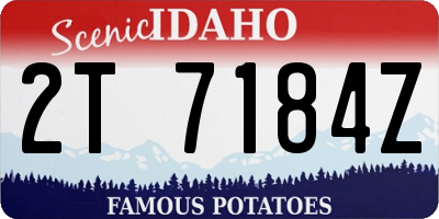 ID license plate 2T7184Z