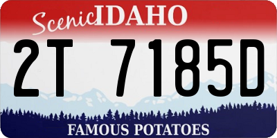 ID license plate 2T7185D