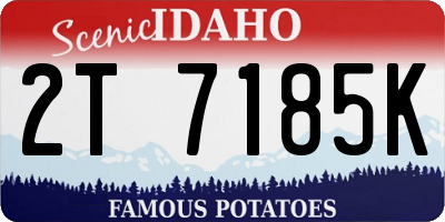 ID license plate 2T7185K