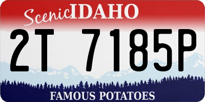 ID license plate 2T7185P