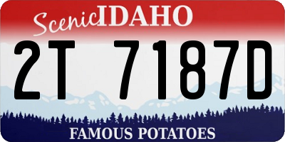 ID license plate 2T7187D