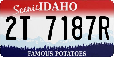 ID license plate 2T7187R