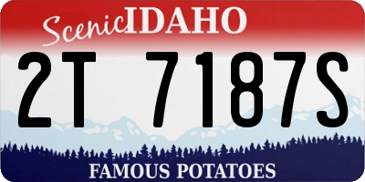 ID license plate 2T7187S
