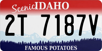 ID license plate 2T7187V
