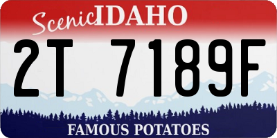 ID license plate 2T7189F
