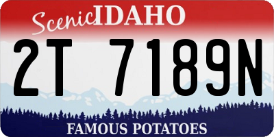 ID license plate 2T7189N