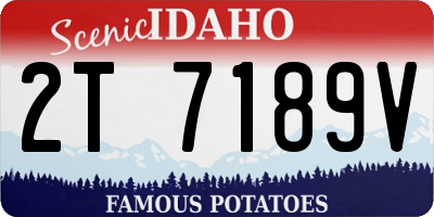ID license plate 2T7189V