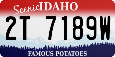 ID license plate 2T7189W