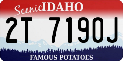 ID license plate 2T7190J