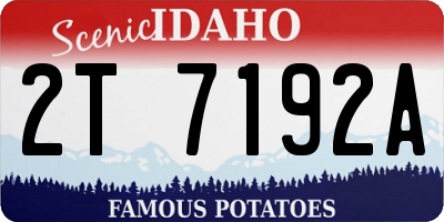 ID license plate 2T7192A
