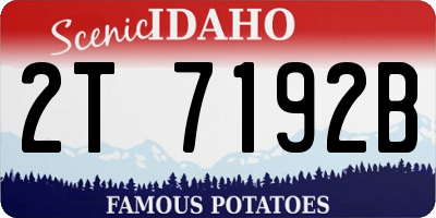 ID license plate 2T7192B
