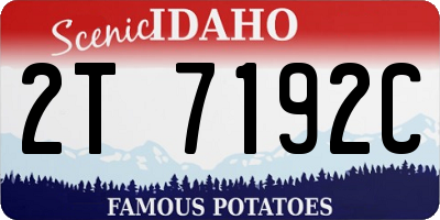 ID license plate 2T7192C