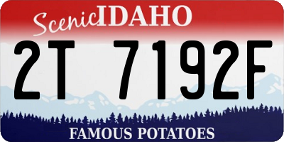 ID license plate 2T7192F