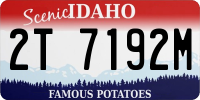ID license plate 2T7192M