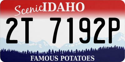 ID license plate 2T7192P