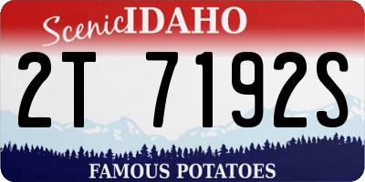 ID license plate 2T7192S