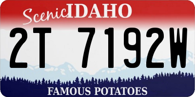 ID license plate 2T7192W