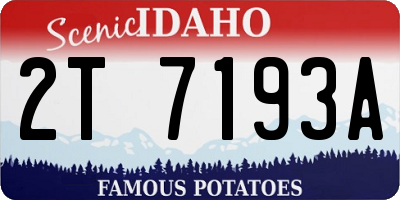 ID license plate 2T7193A