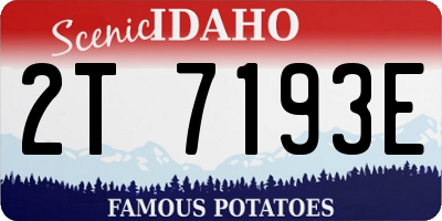 ID license plate 2T7193E