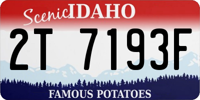 ID license plate 2T7193F