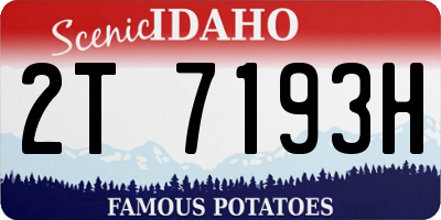 ID license plate 2T7193H
