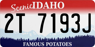 ID license plate 2T7193J