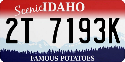 ID license plate 2T7193K