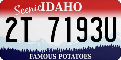 ID license plate 2T7193U