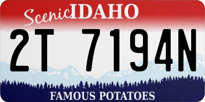 ID license plate 2T7194N
