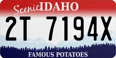ID license plate 2T7194X