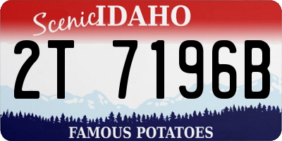 ID license plate 2T7196B