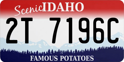 ID license plate 2T7196C