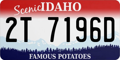 ID license plate 2T7196D