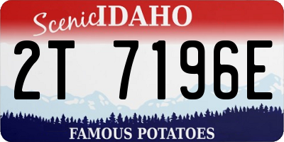 ID license plate 2T7196E