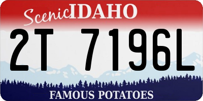 ID license plate 2T7196L